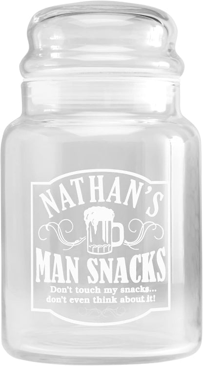 Let's Make Memories Personalized Snacks for Him Treat Jar - For Dad - Candy Jar