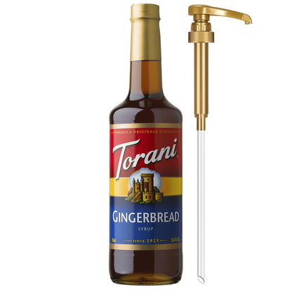 Torani Coffee Syrup, Gingerbread Flavoring for Drinks, Pump Included, 25.4 Fl Oz