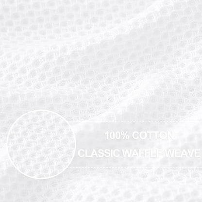 Homaxy 100% Cotton Waffle Weave Kitchen Dish Cloths, Ultra Soft Absorbent Quick Drying Dish Towels, 12 x 12 Inches, 6-Pack, White