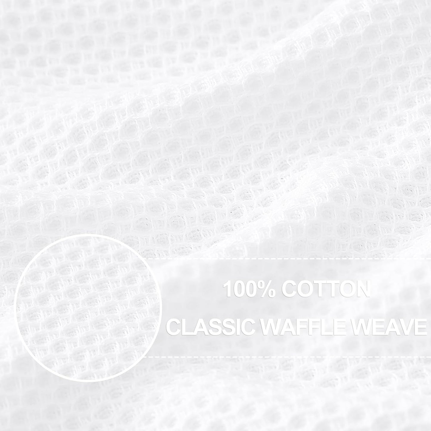 Homaxy 100% Cotton Waffle Weave Kitchen Dish Towels, Ultra Soft Absorbent Quick Drying Cleaning Towel, 13 x 28 Inches, 18-Pack, White