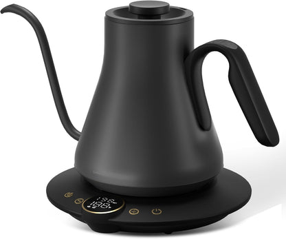 Cocinare FLOW B9 Gooseneck Electric Kettle, Precise Temperature Control for Pour-Over Coffee & Tea Brewing, Stainless Steel Interior, Rapid Heating for Boiling Water, 1500W/0.9L (Matte Black)