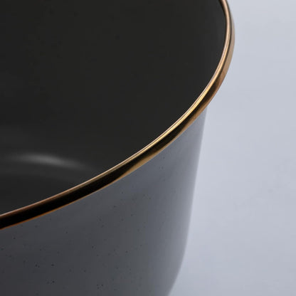 Barebones Enamel Mixing Bowl Set - Mixing Bowls, Salad Bowls, and Serving Bowls - Camping Dishes and Kitchen Essentials (Slate Gray)