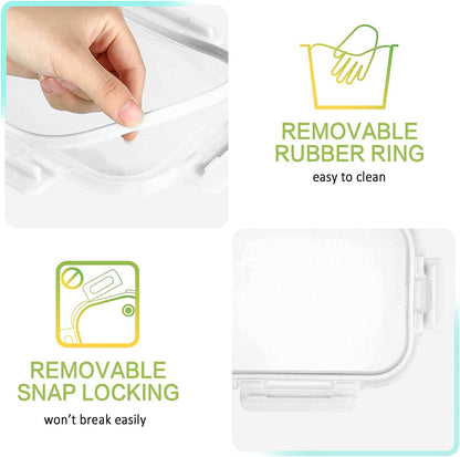 [5-Pack,36 Oz]Glass Meal Prep Containers 2 Compartments Portion Control with Upgraded Snap Locking Lids Glass Food Storage Containers, Microwave, Oven, Freezer and Dishwasher (4.5 Cups, White)