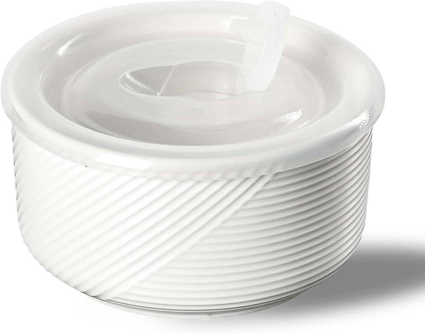 Ceramic Bowl with Lid: 20 oz Microwave Safe Food Storage Container for Soup, Salad, Cereal, Leftovers, Meal Prep, Lunch, Picnic, Camping, Serving - Airtight, Navy, 1 PCS