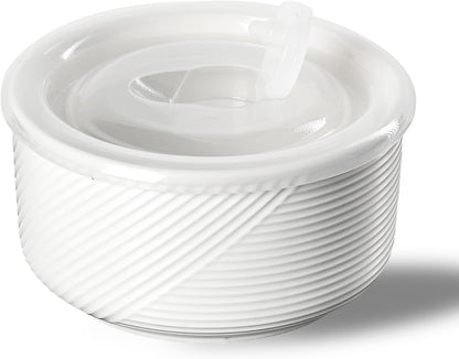 Ceramic Bowl with Lid: 20 oz Microwave Safe Food Storage Container for Soup, Salad, Cereal, Leftovers, Meal Prep, Lunch, Picnic, Camping, Serving - Airtight, Navy, 1 PCS