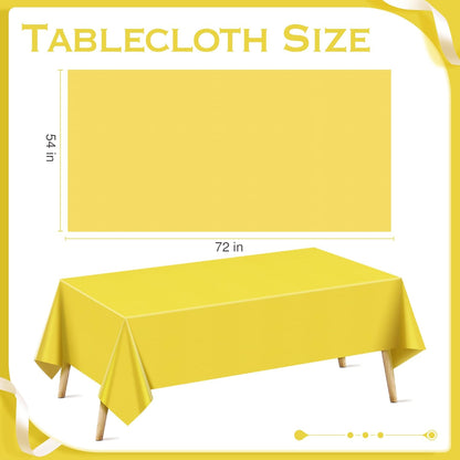 6 Pieces Thanks Series Rectangle Tablecloth, 54x72 Solid Color Waterproof & Spillproof Disposable Plastic Table Cover, Durable Party Tablecloth for Dining, Buffet, Picnic, Outdoor Events