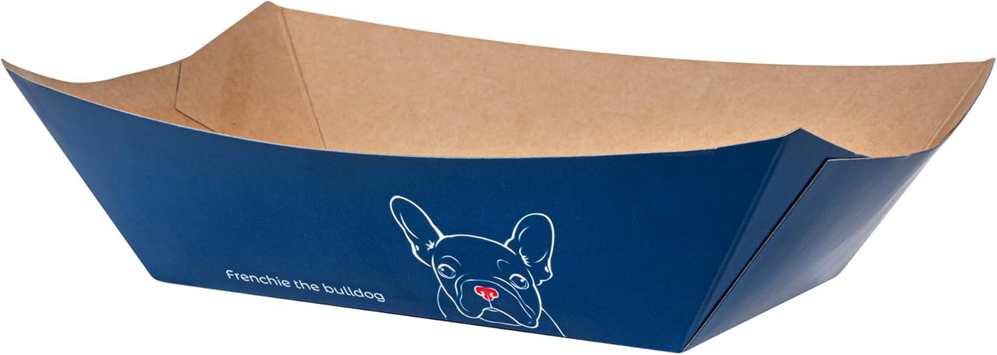 Restaurantware Bio Tek 1 Pound Food Boats 200 Disposable Paper Food Trays - Heavy-Duty Greaseproof Frenchie Paper Food Boats For Snacks Appetizers Or Treats Use At Parties Or Carnivals