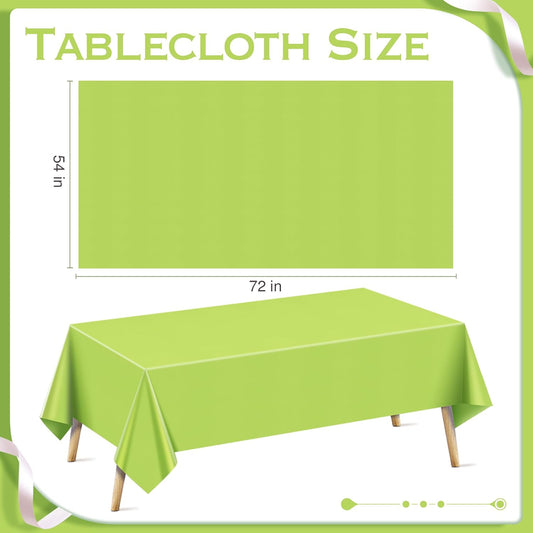 4 Pieces Xmas Series Rectangle Tablecloth, 54x72 Solid Color Waterproof & Spillproof Disposable Plastic Table Cover, Durable Party Tablecloth for Dining, Buffet, Picnic, Outdoor Events