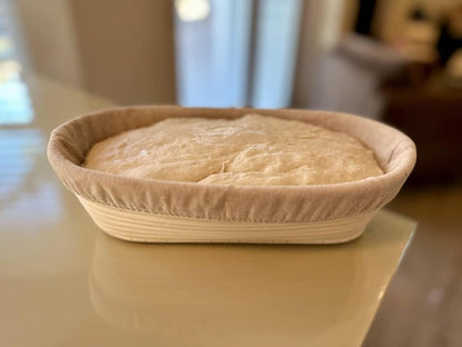 Banneton Bread Proofing Basket, Sourdough Bread Baking Supplies, Oval Rattan Rising Proofing Baskets Bowls Set of 2, Artisan Sourdough Bread Gifts for Home Bakers