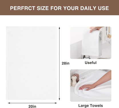 Homaxy 100% Cotton Waffle Weave Kitchen Dish Towels, Ultra Soft Absorbent Quick Drying Cleaning Towel, 20x28 Inches, 8-Pack, White