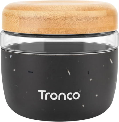 Tronco 24 oz Glass Container with Bamboo Lids, Food Storage Bowls for Soup, Stew & Overnight Oats, Meal Prep, Glass Lunch Bowl Container 100% Leak & Spill Proof, Airtight, BPA-Free- Ideal Gifts