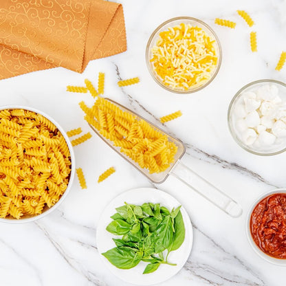 Restaurantware Met Lux 12 Ounce Ice Scoop 1 Flat Bottom Food Scoop - Beveled Front Edge Hanging Slot Clear PC Plastic Flour Scoop Lightweight For Ice Or Dry Ingredients