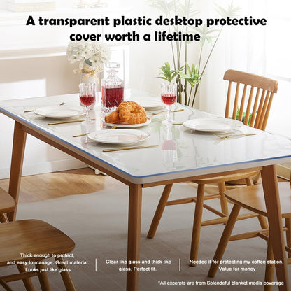 Wooden Table Protector Cover Mat PVC Tablecloth Waterproof Wipeable Vinyl Plastic Writing Desk Top Pad Rectangle Coffee Dining Table Mat Furniture Protector 30x54 Inch Multi-Size Non-Slip