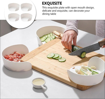 4Pcs Stackable Japanese Style Hot Pot Food Plates Multi-use Vegetable Tray Capacity Dining Ware for Family and Restaurant Food Storage and Serving