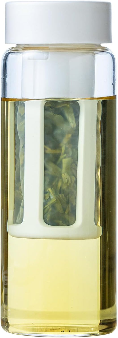 19oz Cold Brew Bottle, Cold Brew Maker with Removable Filter, BPA - Free Portable Cold Brew Tea Bottle for Iced Tea, Cold Brew & Fruit Infusion (White)