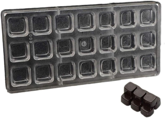 Grainrain square chocolate mold polycarbonate chocolate bar mould candy pastry tools clear hard plastic (19302)