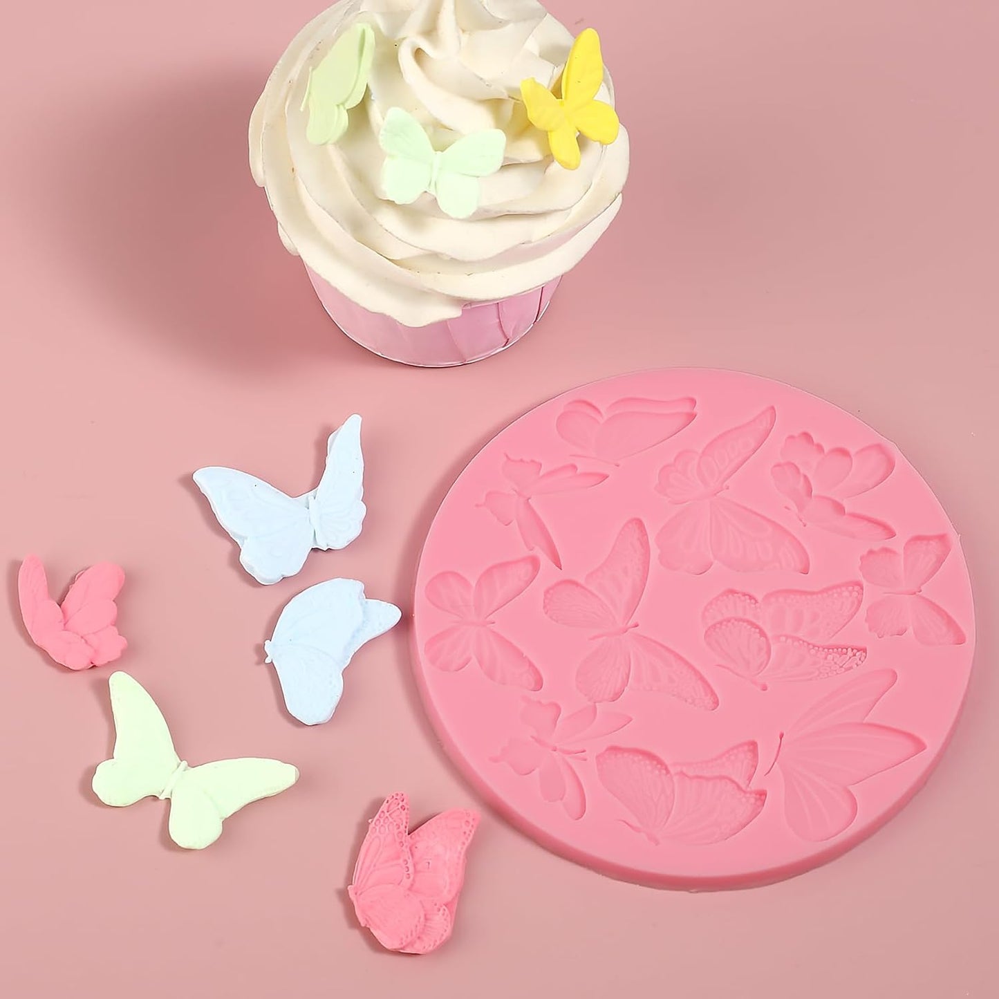 1 Pcs Butterfly Cake Decoration Fondant Mold, Exquisite Animal Shape Silicone Mold, for Wedding Birthday Kitchen Baking Cookies Chocolate Candy Clay Resin Crafts Reusable