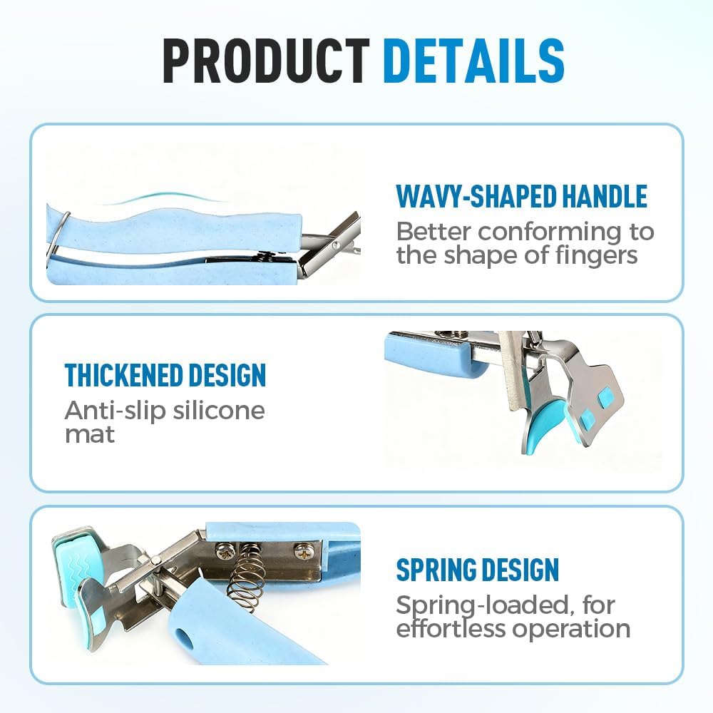 3 Pcs Hot Plate Grippers, 2026 Upgraded Multi Purpose Hot Plate Gripper, Anti-Scald Bowl Dish Grippers for Kitchen (Blue)