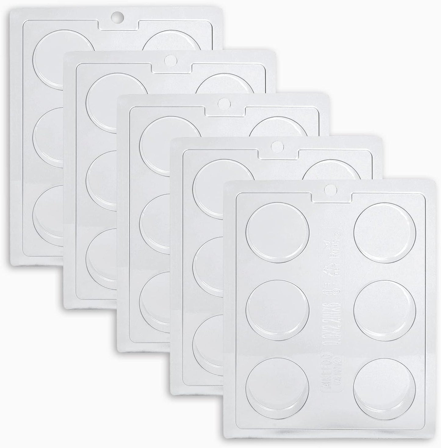 Round Cookie Chocolate Mold 5 Pack, 6 Cylinders Each, Chocolate Covered Round Cookies,Candy, Cookies and Chocolate, and Even Soap Molds