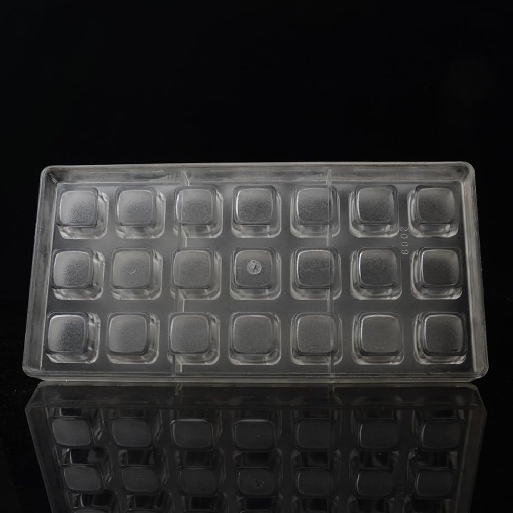 Grainrain square chocolate mold polycarbonate chocolate bar mould candy pastry tools clear hard plastic (19302)
