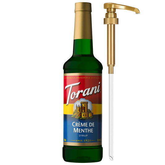 Torani Coffee Syrup, Crème de Menthe Flavored Syrup for Drinks, Pump Included, 25.4 Fl Oz