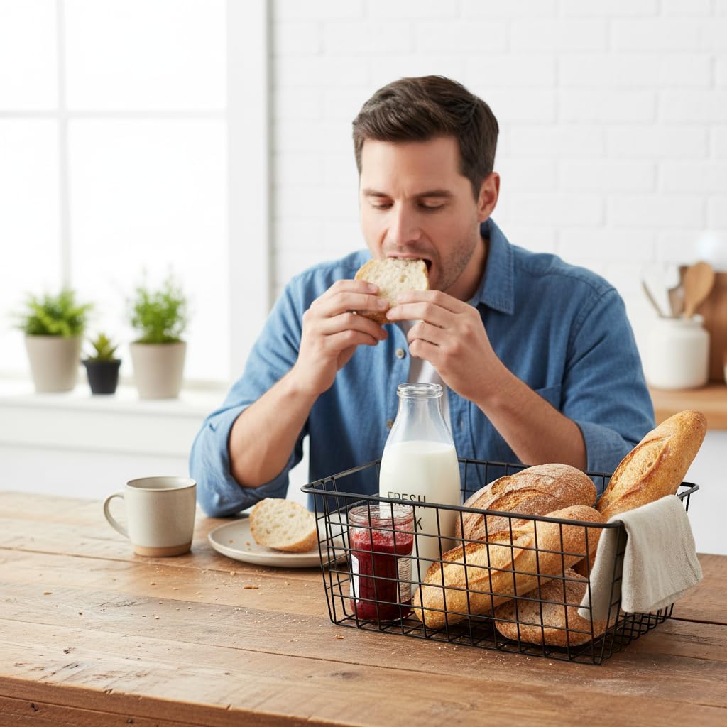 Kitchen Wire Baskets Farmhouse Decor Metal Food Storage Organizer,Household Refrigerator Bin with Built-in Handles for Cabinets,Pantry,Bathroom,Black