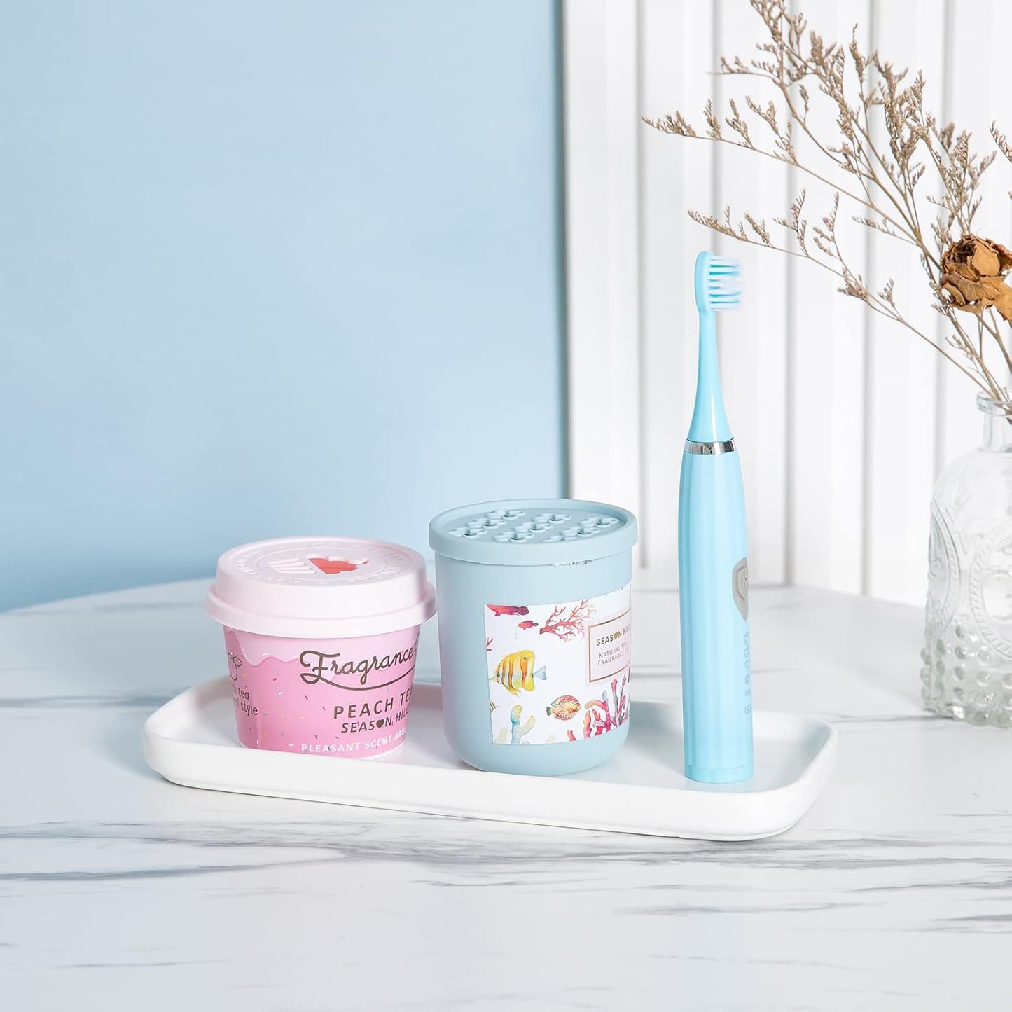 CosyCorner Ceramic Bathroom Tray, White, 9.8in x 3.9in x 0.7in