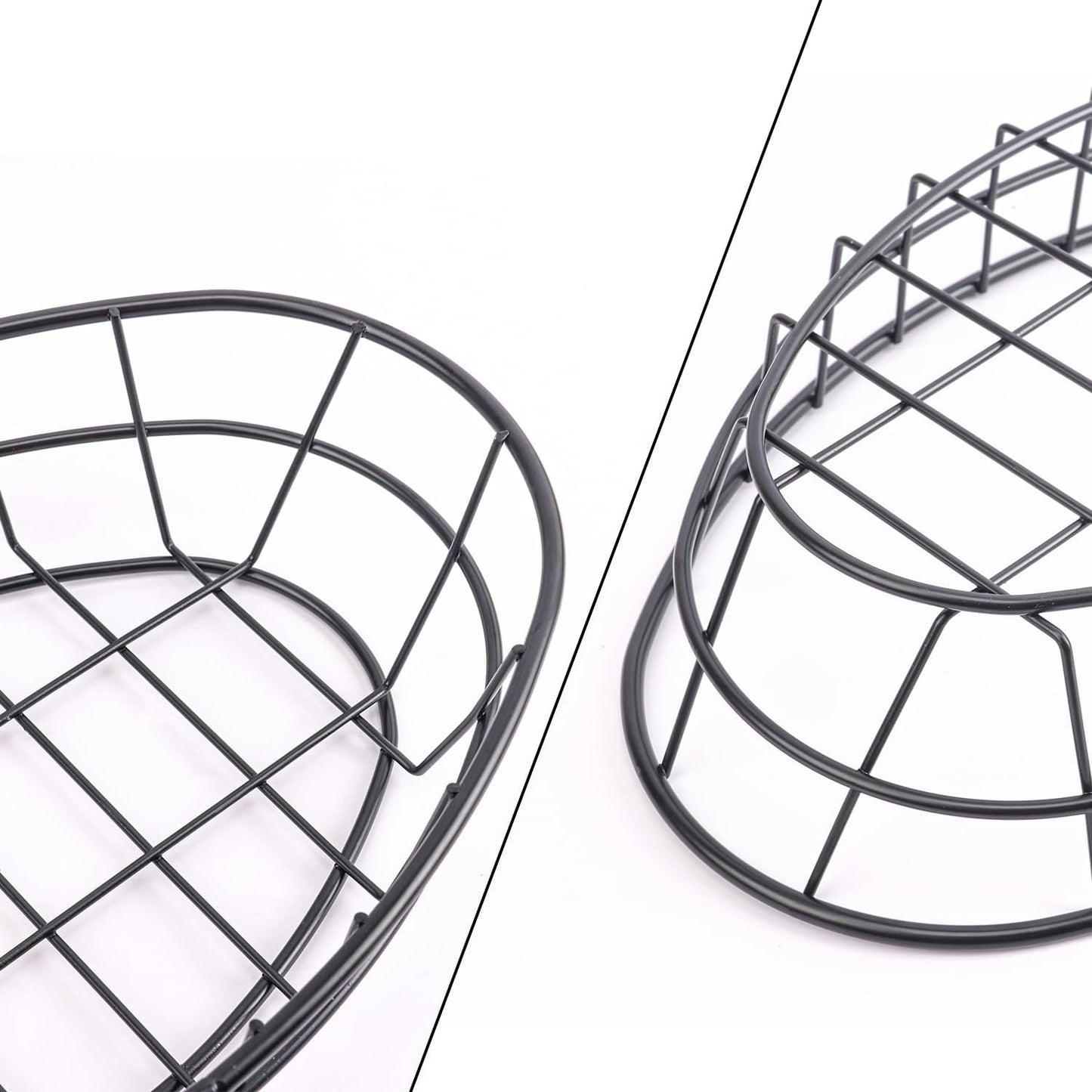 13 Pack Wire Bread Basket with 50 Sheets Deli Wrappers Paper, 9.65 x 6.1 x 2.17 Inch Metal Oval Bread Basket for Food & Fruit Serving – Durable Black Wire Baskets for Home & Kitchen