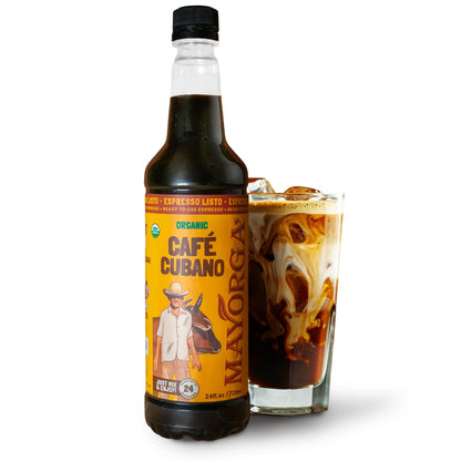 Mayorga Espresso Listo – Organic Espresso Ready-to-Drink Coffee, 24.35 fl oz Bottle, Bold Smooth Flavor, Cold Brew Style, Barista-Quality, Sustainably Sourced - 24 Servings