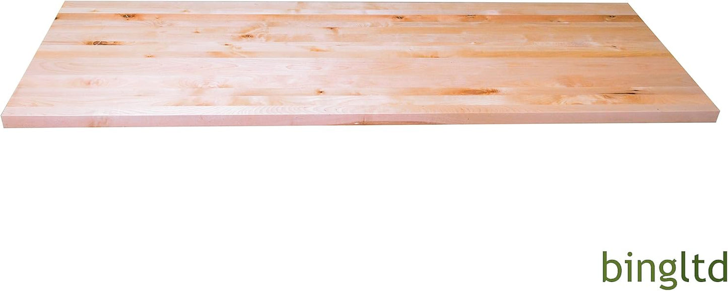 BingLTD - 72" L x 25" Rectangular Birch Butcher Block Standard Countertop with Edge Grain (CT7225-BR-CC)