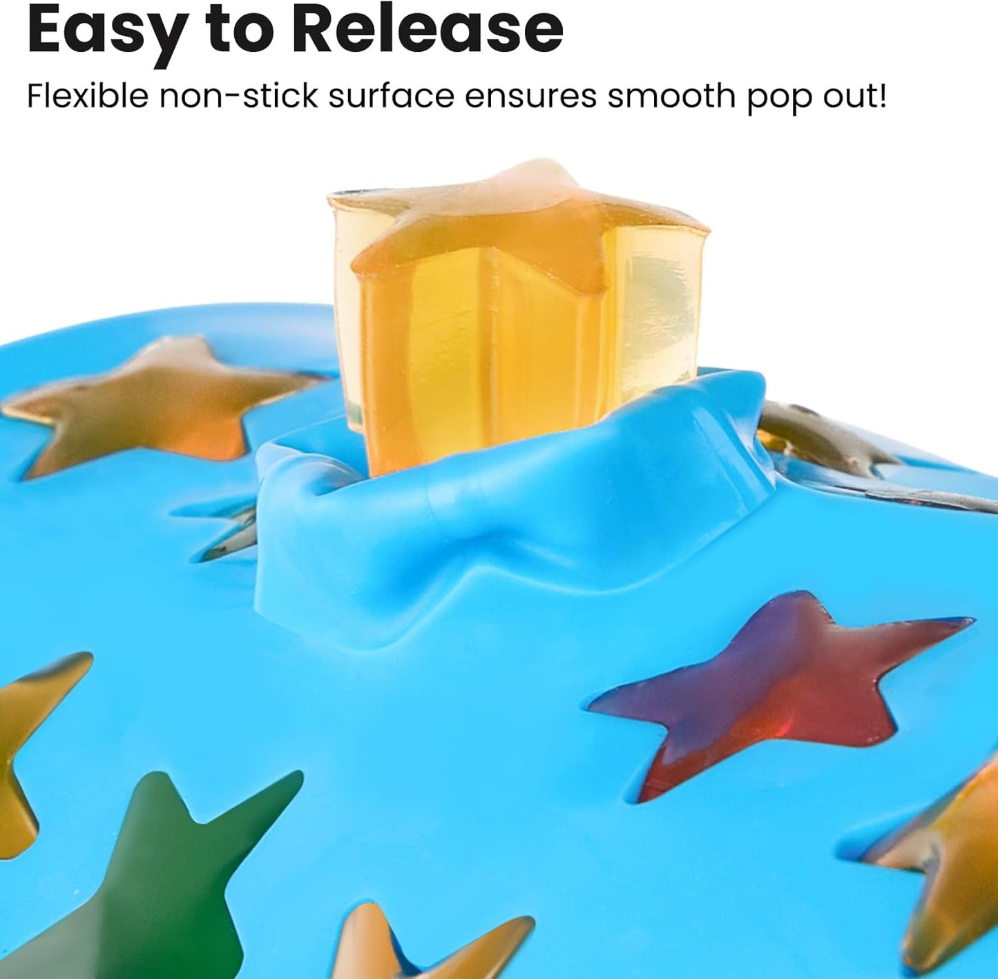 JOERSH Star Candy Molds Silicone Molds for Hard Candy, Gummy, Caramels, Chocolate, Ganache, Ice Cubes, 240 Cavity