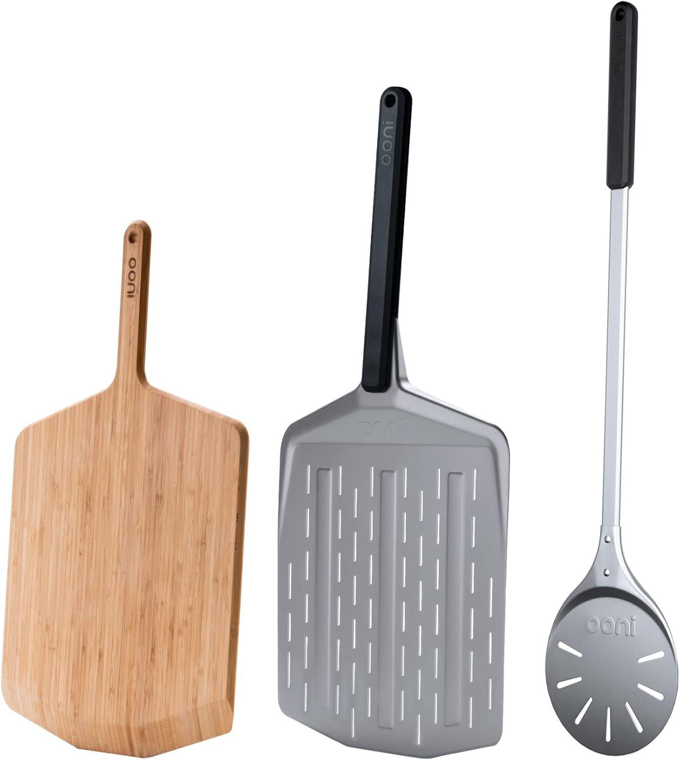 ooni 12" Perforated Pizza Peel Turning Peel 12" Bamboo Serving Pizza Peel - Essesntial Pizza Oven Accessories Bundle