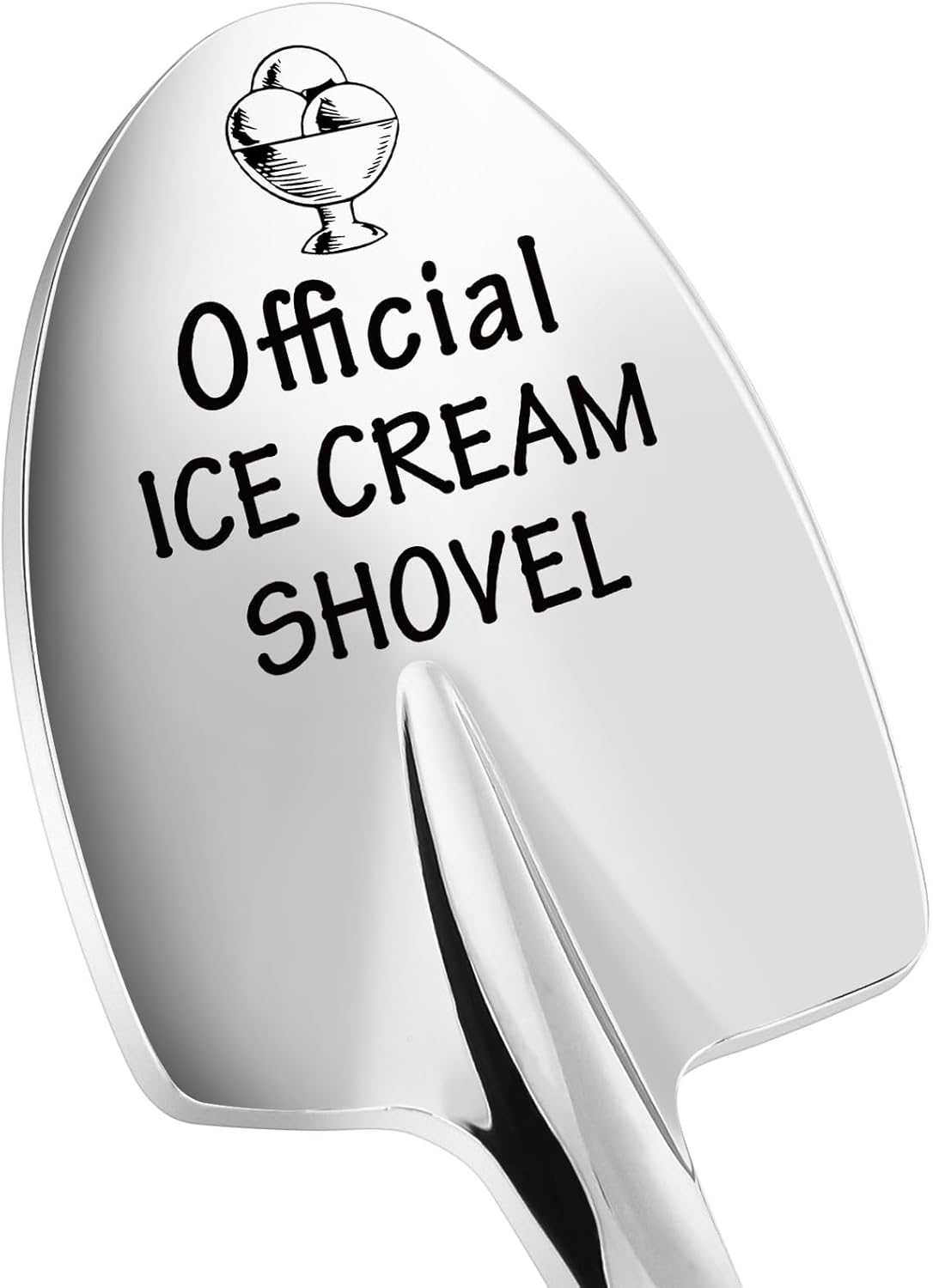 Ice Cream Lovers Engraved Spoon Birthday Easter Gifts for Women Friends Sister Brother Daughter Son, Valentines Gifts for Couple Husband Wife -Official Ice Cream Shovel Scoop