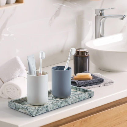 Luxury Natural Small Marble Tray for Bathroom Vanity and Kitchen Sink, Stone Countertop Organizer for Soap Dispenser, Jewelry, Perfume, Candle, Ring, Home Decor, Non-Resin Non-Ceramic