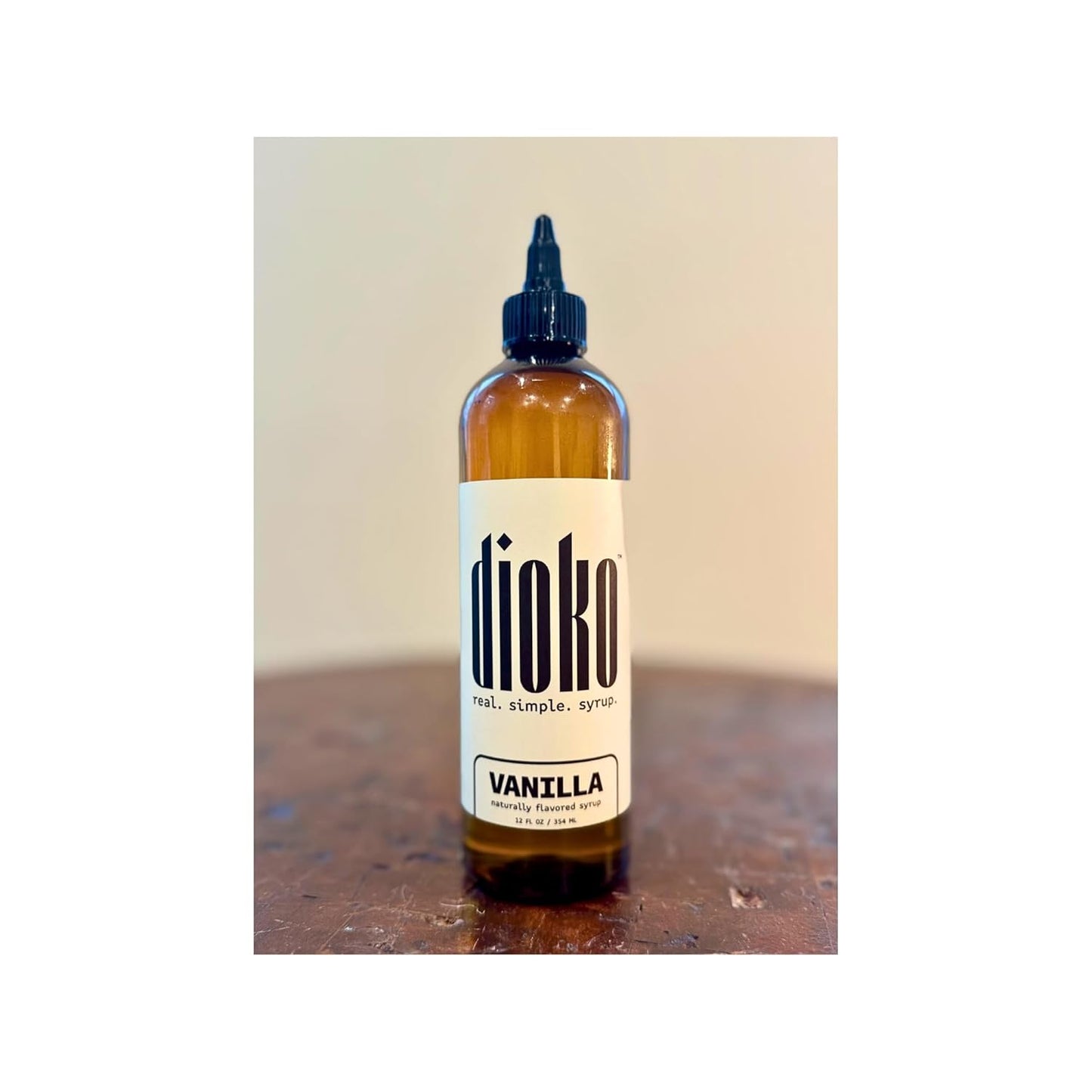 Dioko Premium Syrup, 12 fl. oz Premium Coffee & Dessert Syrup with Easy Pour Spout | No Artificial Dyes or Colors | Perfect for Lattes, Iced Coffee, Cocktails, Pancakes & More (Vanilla)