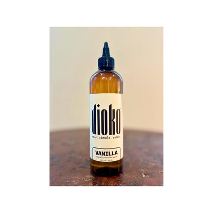 Dioko Premium Syrup, 12 fl. oz Premium Coffee & Dessert Syrup with Easy Pour Spout | No Artificial Dyes or Colors | Perfect for Lattes, Iced Coffee, Cocktails, Pancakes & More (Vanilla)
