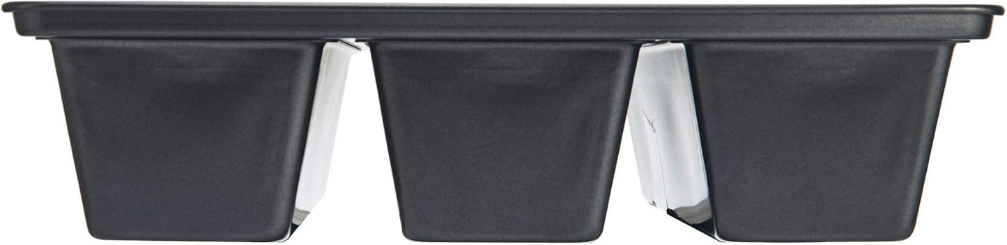 Chicago Metallic Professional Lasagna Trio Pan, Perfect for loaf breads, cakes and more 12.5 by 16 by 3 inches, Silver