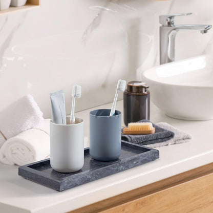 Luxury Natural Small Marble Tray for Bathroom Vanity and Kitchen Sink, Stone Countertop Organizer for Soap Dispenser, Jewelry, Perfume, Candle, Ring, Home Decor, Non-Resin Non-Ceramic