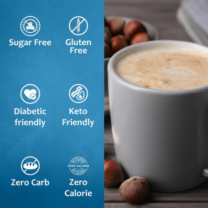 Syruvia Sugar Free Coffee Syrup, Hazelnut Flavored Syrup for Drinks, Lattes, and Desserts – 25.4 fl oz