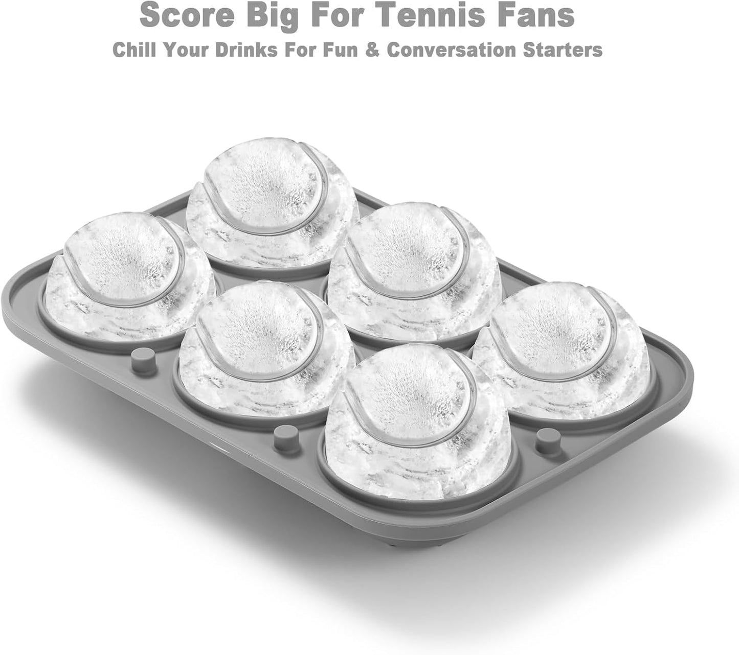 Nax Caki 3D Tennis Ice Cube Tray, Large Tennis Silicone Fun Shapes Whiskey Ice Mold with Funnel for Cocktails, Bourbon,Brandy, Whiskey Gifts for Men