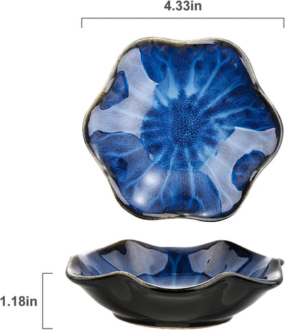 VanEnjoy Ceramic Spoon Rest, Small Side Dishes Cute Multifunctional Vintage Coffee Spoon Rest Small Dipping Bowls - Set of 5