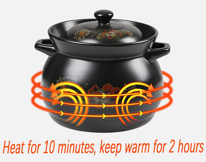 Ceramic Stew Pot Cooking Pots Ceramic Cooking Casserole Saucepan: Vintage Japanese Earthenware Soup Shabu Cookware for Hot Pot Soup Making Gadgets Style 2 Ceramic Pot Clay Cooking Pots,5l