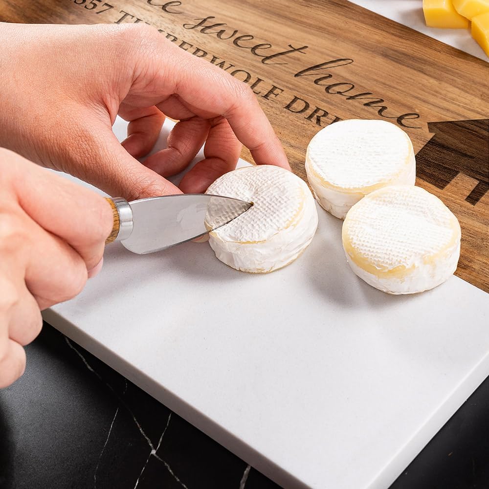 Personalized Charcuterie Board, Custom Marble Cheese Boards for Bridal Shower Gifts, House Warming Gifts New Home, Wedding Gifts for Couples (Style 3)