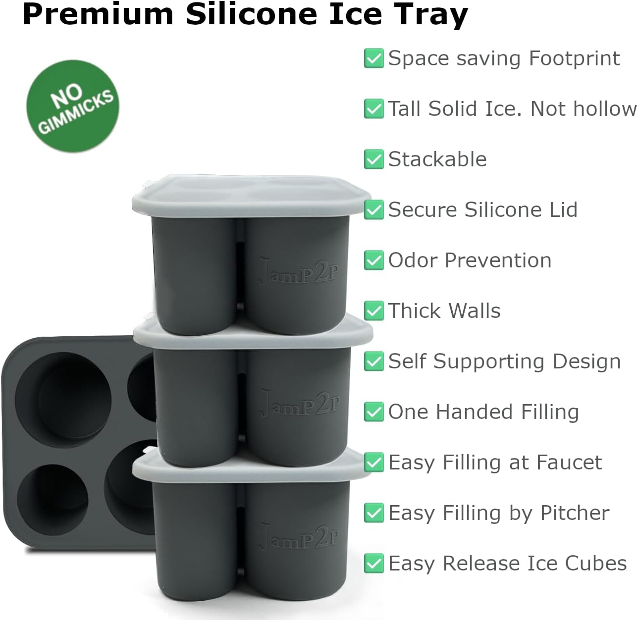 Silicone Ice Cube Tray for Tumblers, Stanley accessories, large slow melt solid cylinder Ice cubes for Eggnog, cocktails, travel and sport water bottles, Whiskey, popsicles molds, baby food storage