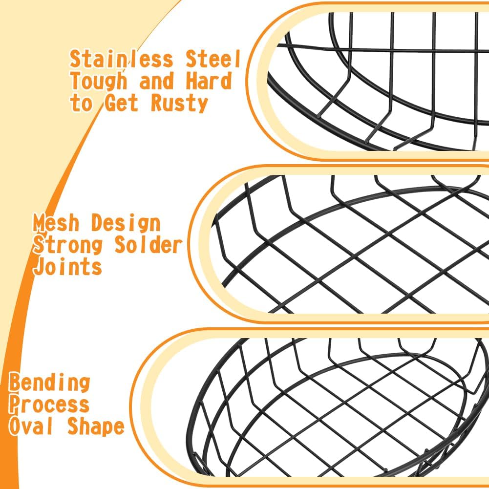 10 Pcs Wire Bread Basket Bulk 9.5 x6.2 x2.2 Inch Large Oval Metal Dinner Roll Baskets for Serving Fruit Bowl Storage with 50 Sheet Deli Wrapper Paper for Restaurant Kitchen Fast Food