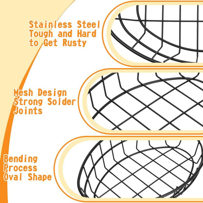 10 Pcs Wire Bread Basket Bulk 9.5 x6.2 x2.2 Inch Large Oval Metal Dinner Roll Baskets for Serving Fruit Bowl Storage with 50 Sheet Deli Wrapper Paper for Restaurant Kitchen Fast Food