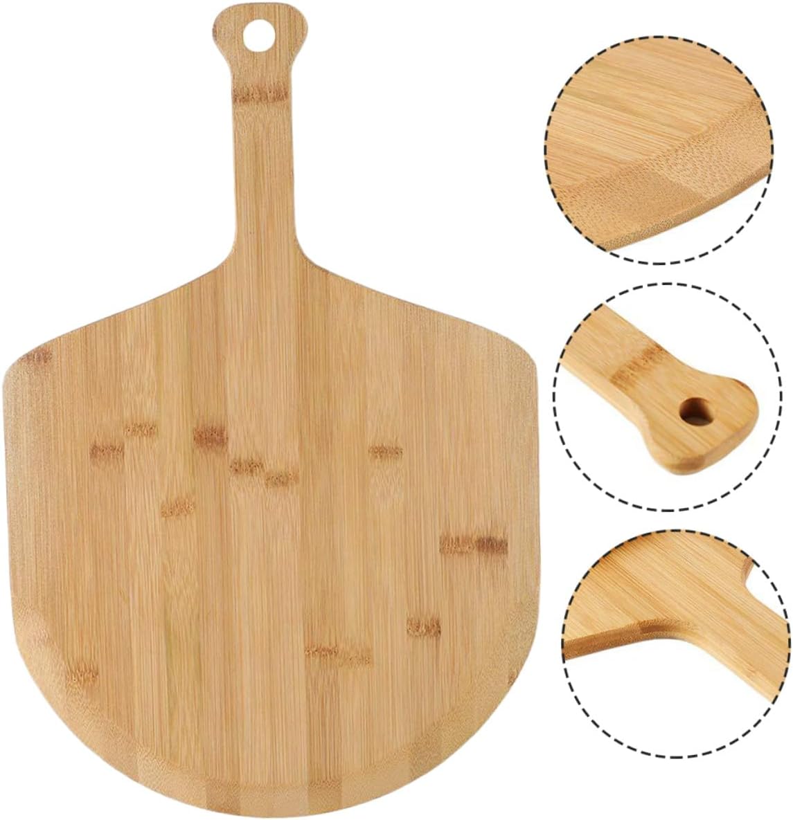 Pizza Peel with Handle Multipurpose Bread Cutting Board and Steak Tray for Serving Snacks Cake Fruits and Pizza at Parties and Outdoor Events