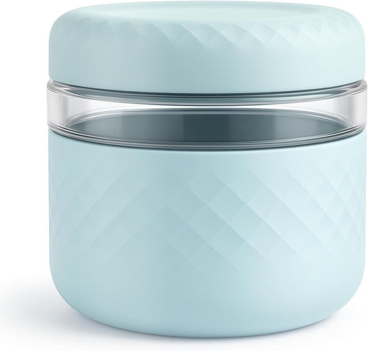 24 oz Glass Lunch Bowl Container with Lid | Leak & Spill Proof, BPA-Free, Microwave & Dishwasher Safe, Airtight Meal Prep & Food Storage Jar for Lunch, Salad, Soup, Overnight Oats, Stew, Yogurt