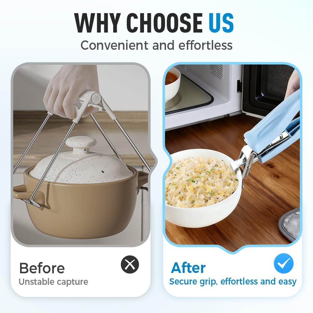 3 Pcs Hot Plate Grippers, 2026 Upgraded Multi Purpose Hot Plate Gripper, Anti-Scald Bowl Dish Grippers for Kitchen (3 Colors-A)