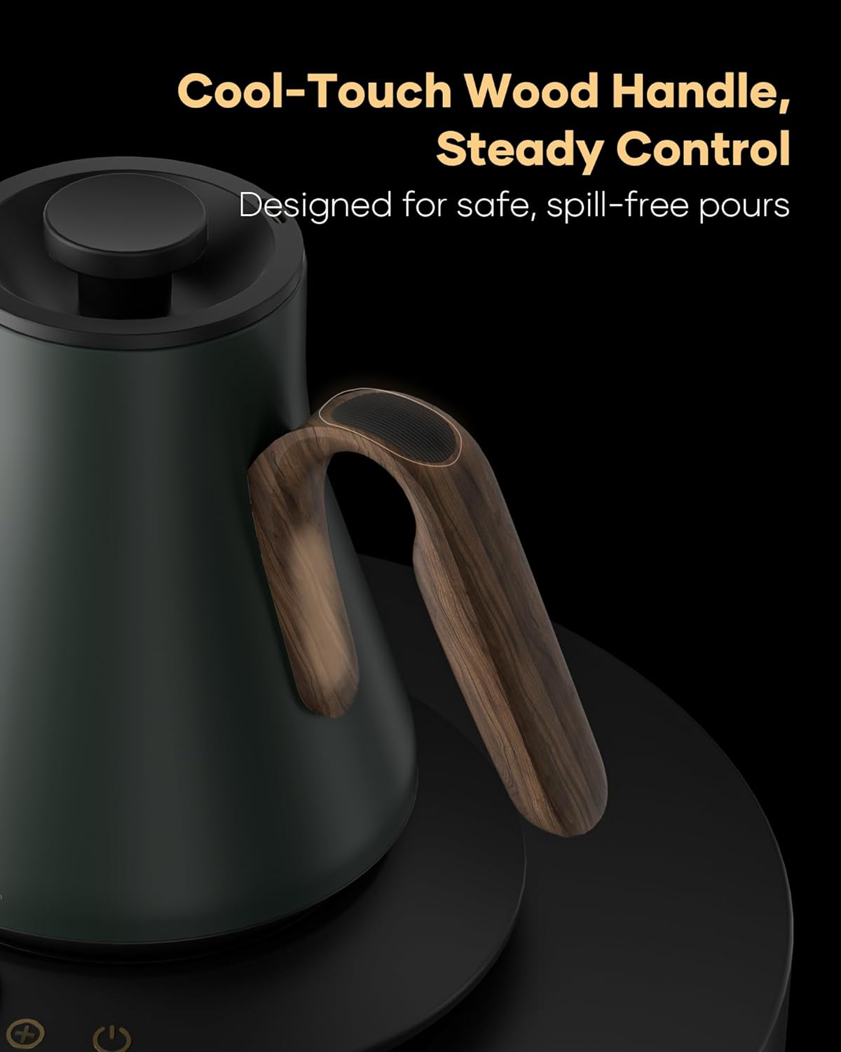 Cocinare FLOW B9 Gooseneck Electric Kettle, Precise Temperature Control for Pour-Over Coffee & Tea Brewing, Stainless Steel Interior, Rapid Heating for Boiling Water 1500W/0.9L (Delacroix Green)